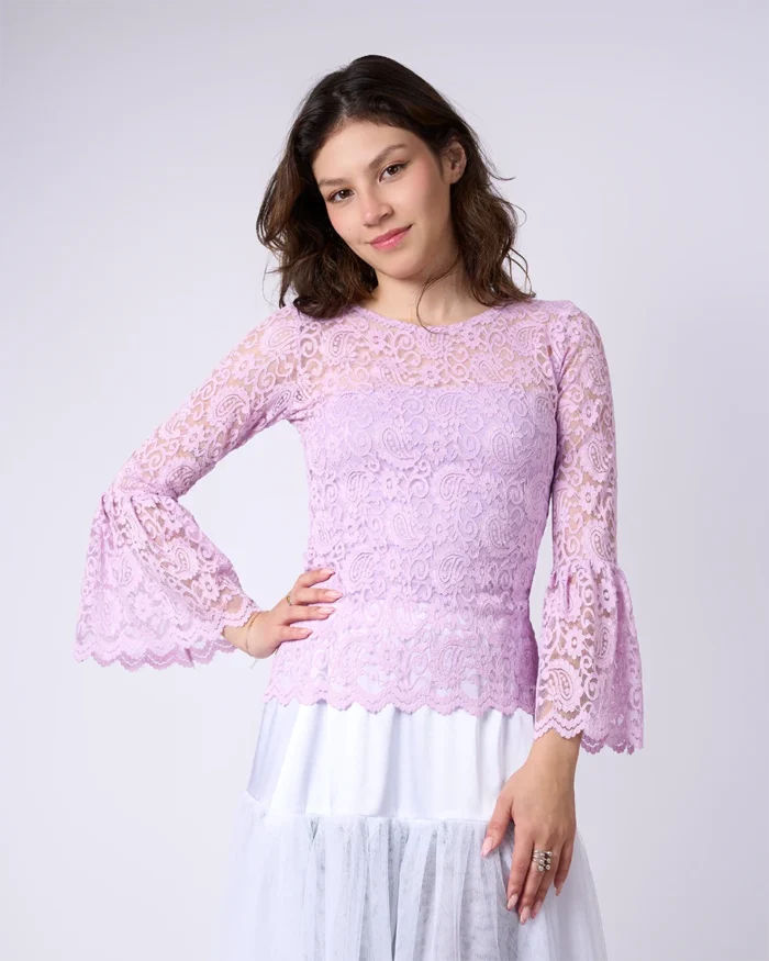 blusa de encaje